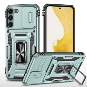 New Military Case with Ring Kickstand for Samsung Galaxy S22 Plus - Alpine Green