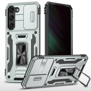 New Military Case with Ring Kickstand for Samsung Galaxy S23 Plus - Gray