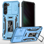 New Military Case with Ring Kickstand for Samsung Galaxy S23 Plus - Light Blue