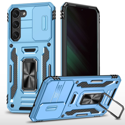 New Military Case with Ring Kickstand for Samsung Galaxy A35 / A55 - Light Blue