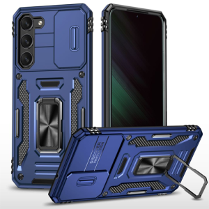 New Military Case with Ring Kickstand for Samsung Galaxy S23 Plus - Navy Blue