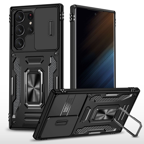 New Military Case with Ring Kickstand for Samsung Galaxy S25 Ultra - Black