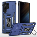 New Military Case with Ring Kickstand for Samsung Galaxy S25 Ultra - Navy Blue