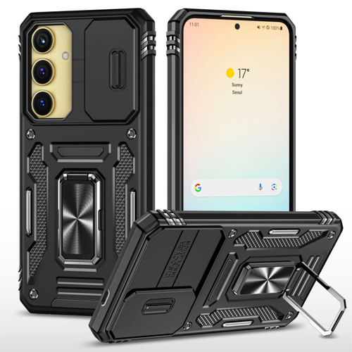 New Military Case with Ring Kickstand for Samsung Galaxy S24 Plus / S25 Plus - Black