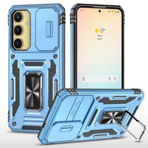 New Military Case with Ring Kickstand for Samsung Galaxy S24 / S25 - Light Blue