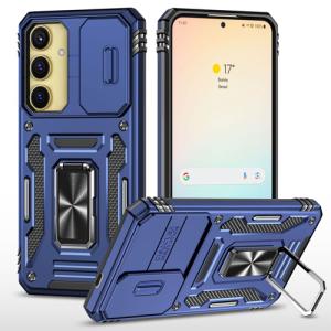 New Military Case with Ring Kickstand for Samsung Galaxy S24 FE - Navy Blue