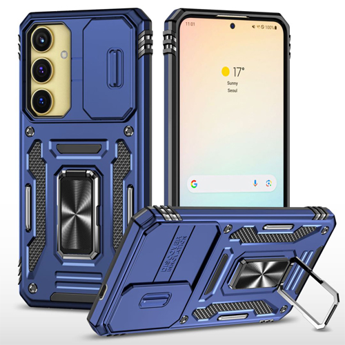 New Military Case with Ring Kickstand for Samsung Galaxy S24 / S25 - Navy Blue