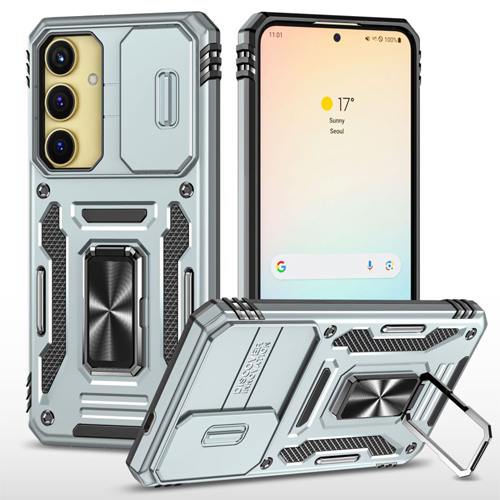 New Military Case with Ring Kickstand for Samsung Galaxy S24 / S25 - Gray