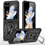 New Military Case with Ring Kickstand for Samsung Galaxy Z Flip 5 - Black