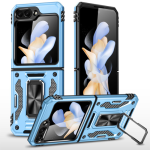 New Military Case with Ring Kickstand for Samsung Galaxy Z Flip 6 - Light Blue