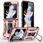 New Military Case with Ring Kickstand for Samsung Galaxy Z Flip 5 - Rose Golden