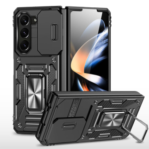 New Military Case with Ring Kickstand for Samsung Galaxy Z Fold 6 - Black