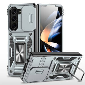 New Military Case with Ring Kickstand for Samsung Galaxy Z Fold 6 - Gray