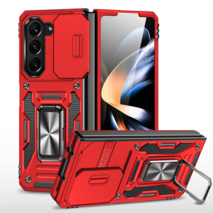 New Military Case with Ring Kickstand for Samsung Galaxy Z Fold 6 - Red