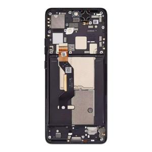 OLED Assembly With Frame Compatible for Motorola Moto Edge 50 Pro (XT2403 / 2024) (Refurbished) - Black Beauty