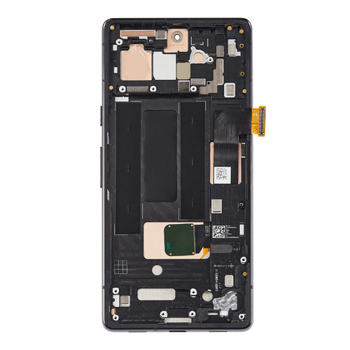 OLED Assembly With Frame Compatible for Google Pixel 7a (Refurbished) - Charcoal