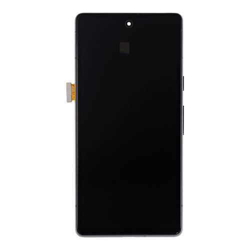 OLED Assembly With Frame Compatible for Google Pixel 7a (Without Fingerprint Sensor) (Premium) - Charcoal