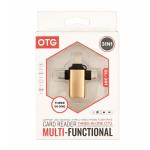 OTG Adapter 3 in 1 (Lightning, USB-C, Micro-USB, to USB) GL-301 - Rose Gold