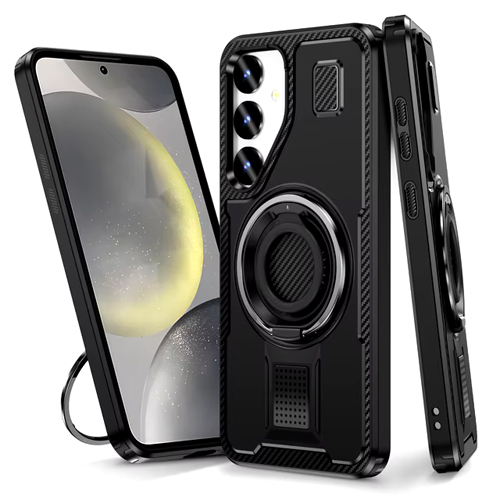 Power Ring Armor Case for Samsung Galaxy S25 Plus - Black