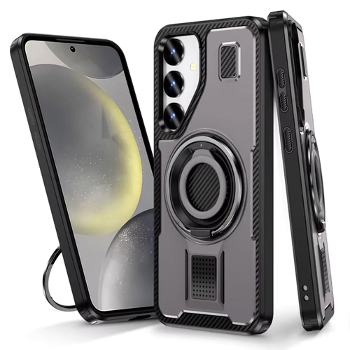 Power Ring Armor Case for Samsung Galaxy S25 Plus - Gray