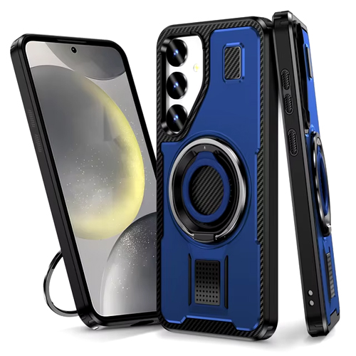 Power Ring Armor Case for Samsung Galaxy S25 Plus - Navy Blue