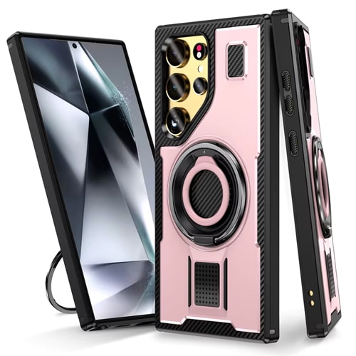 Power Ring Armor Case for Samsung Galaxy S25 Ultra - Rose Gold