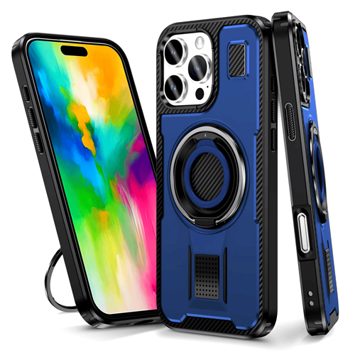 Power Ring Armor Case for iPhone 16 Pro Max - Navy Blue