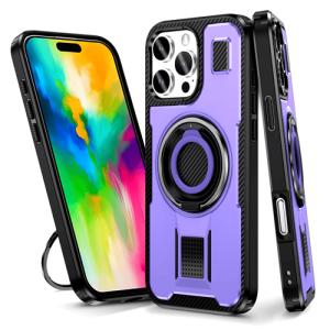 Power Ring Armor Case for iPhone 16 Pro Max - Purple