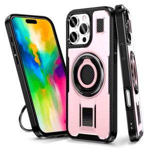 Power Ring Armor Case for iPhone 16 Pro Max - Rose Gold