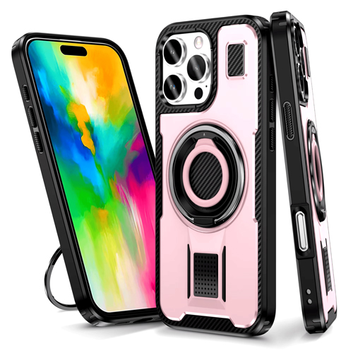 Power Ring Armor Case for iPhone 16 Pro Max - Rose Gold