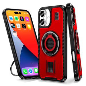 Power Ring Armor Case for iPhone 16 - Red