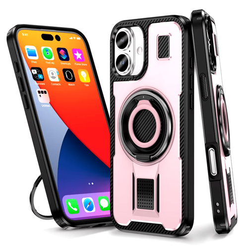 Power Ring Armor Case for iPhone 16 - Rose Gold