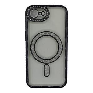Premium Clear BLING BLING Magsafe Design Case for Apple iPhone 16e / 17e - Black