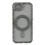 Premium Clear BLING BLING Magsafe Design Case for Apple iPhone 16e / 17e – Silver