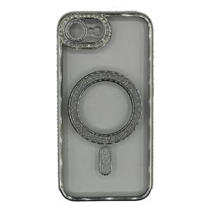 Premium Clear BLING BLING Magsafe Design Case for Apple iPhone 16e / 17e – Silver