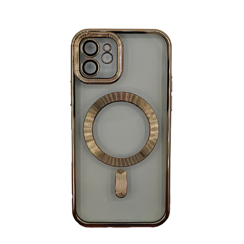 Premium Clear TPU Magsafe Design Case for Apple iPhone 12 - Gold