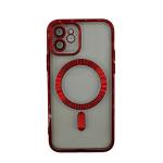 Premium Clear TPU Magsafe Design Case for Apple iPhone 12 - Red