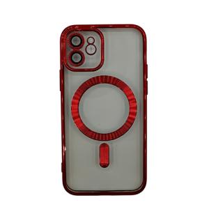 Premium Clear TPU Magsafe Design Case for Apple iPhone 12 - Red