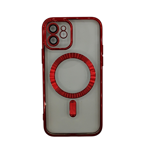 Premium Clear TPU Magsafe Design Case for Apple iPhone 12 - Red