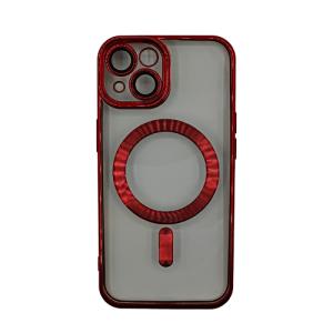 Premium Clear TPU Magsafe Design Case for Apple iPhone 15 Plus / 14 Plus - Red