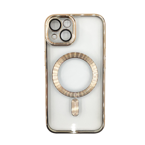 Premium Clear TPU Magsafe Design Case for Apple iPhone 13 / 14 - Gold