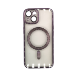 Premium Clear TPU Magsafe Design Case for Apple iPhone 13 / 14 - Deep Purple