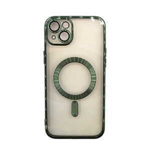 Premium Clear TPU Magsafe Design Case for Apple iPhone 15 Plus / 14 Plus - Green