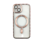 Premium Clear TPU Magsafe Design Case for Apple iPhone 15 Plus / 14 Plus - Rose Golden