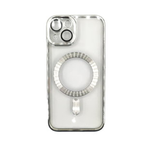 Premium Clear TPU Magsafe Design Case for Apple iPhone 15 - Silver