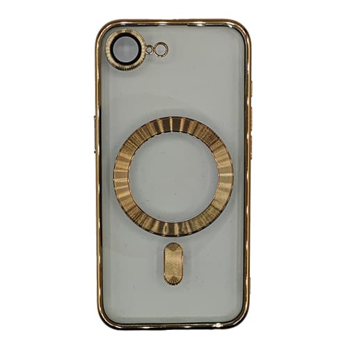Premium Clear TPU Magsafe Design Case for Apple iPhone 16e - Gold