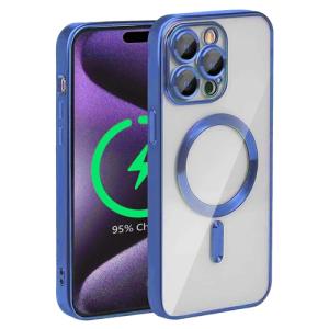 Premium Clear TPU Magsafe Design Case for Apple iPhone 15 Pro Max - Blue