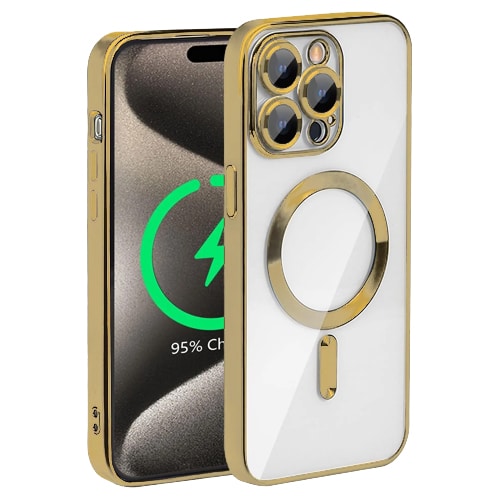 Premium Clear TPU Magsafe Design Case for Apple iPhone 17 Pro Max - Gold