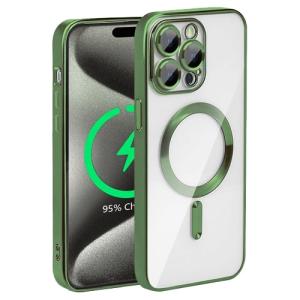 Premium Clear TPU Magsafe Design Case for Apple iPhone 14 Pro Max - Green
