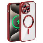 Premium Clear TPU Magsafe Design Case for Apple iPhone 14 Pro Max - Red